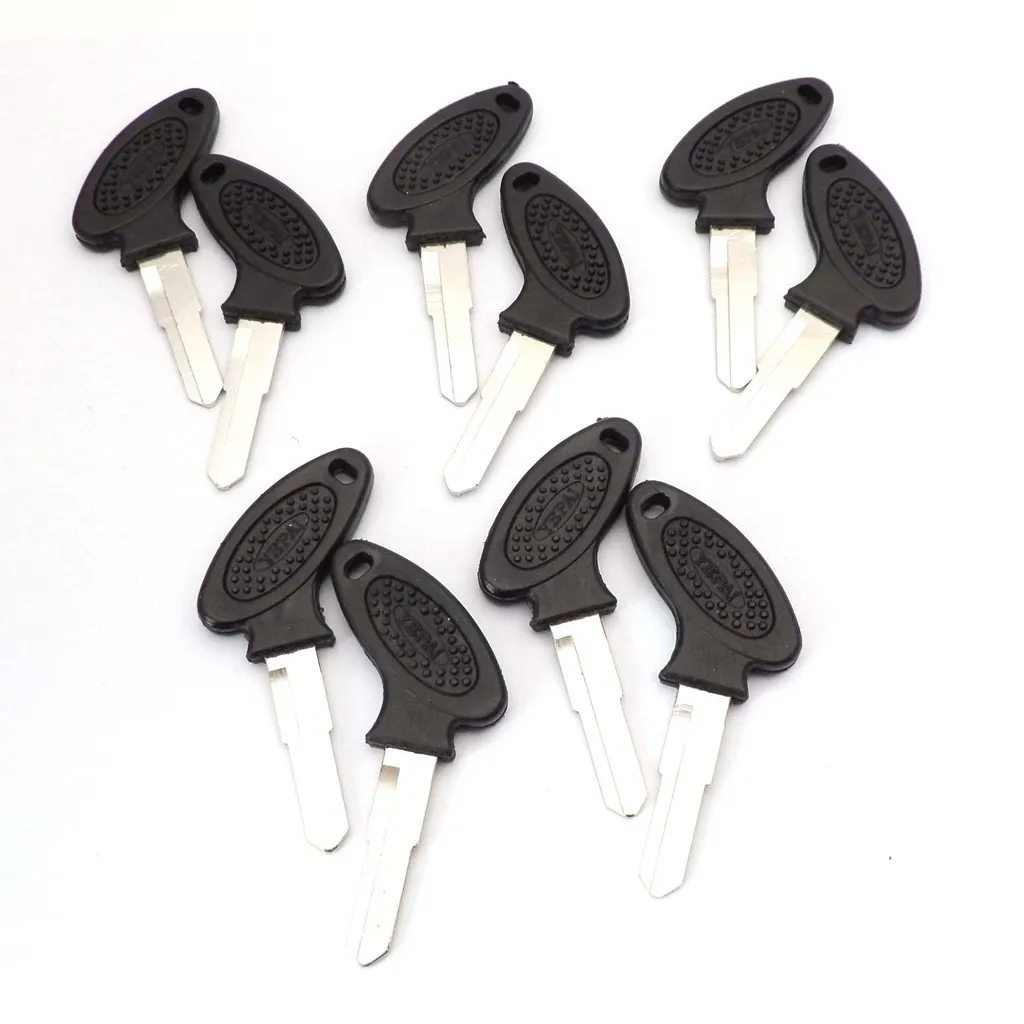 Motorcycle Keys Pack of 2/5/10pcs Blank Uncut Key for Some Chinese Scooter Motorcycle Moped Right Blade Groove