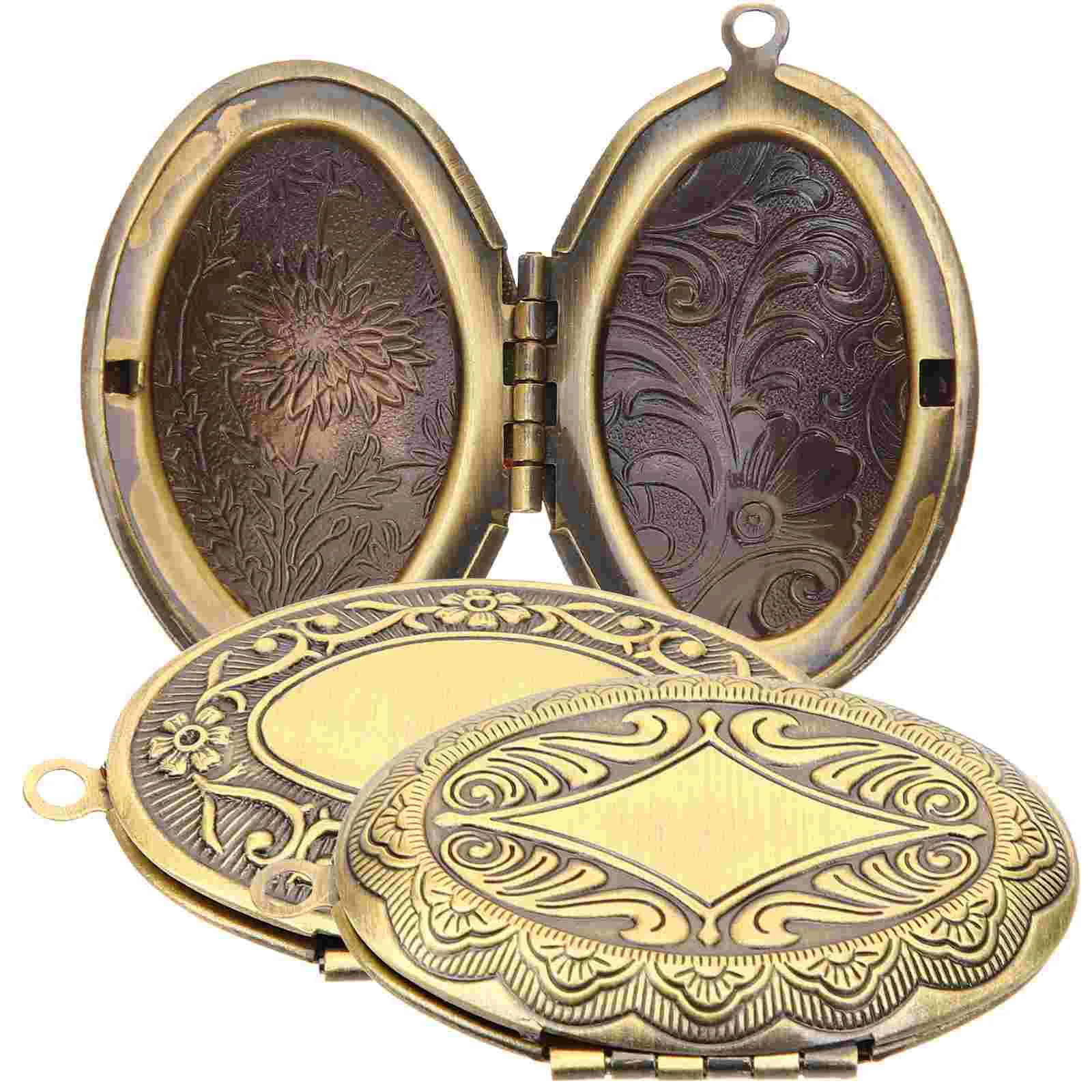 

3Pcs Bouquet Photo Locket Small Photo Pendant Memorial Photo Pendants Picture Holder Charms