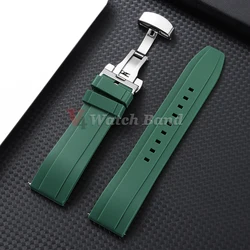 Versatile Silicone Wristband with Colorful Butterfly Buckle - Waterproof and Stylish Bracelet - 20mm (Green - Silver)