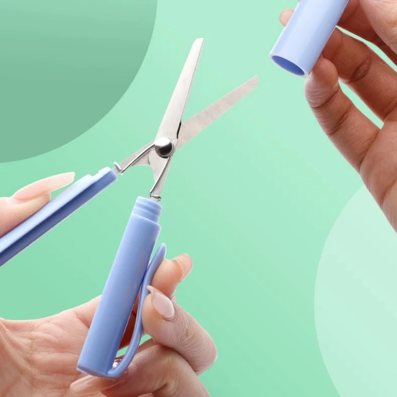 Creative Portable Folding Scissors paper cutter stationery scissors portable scissors cutter Morandi Simple Paper-Cutting Art Tool Children's Scissors stationery Office School Supplies
