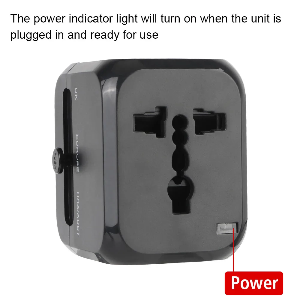 US EU UK AU plug Universal All-in-one Wall Charger Travel Charger 6A with 2 USB Port and 1 Type C Travel Adapter