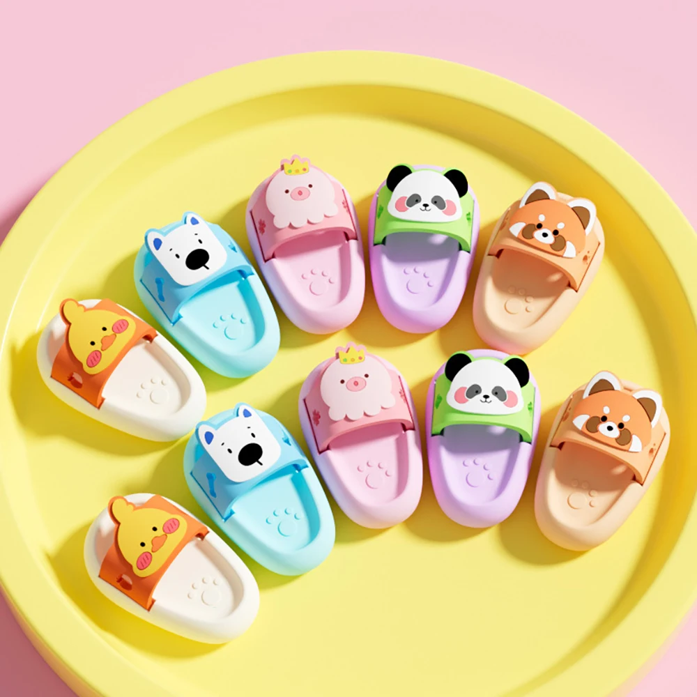 Gomma da cancellare a forma di pantofole da cartone animato, gomma creativa a forma di pantofole, cancella senza lasciare residui, articoli di cancelleria per studenti - immagine 5