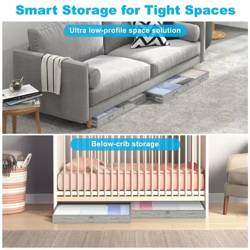 Under Bed Storage Bins 2PCS Large Capacity Clothes Organizer Box with Lid Foldable Space Saving Bedroom Storage Containers - Image 5