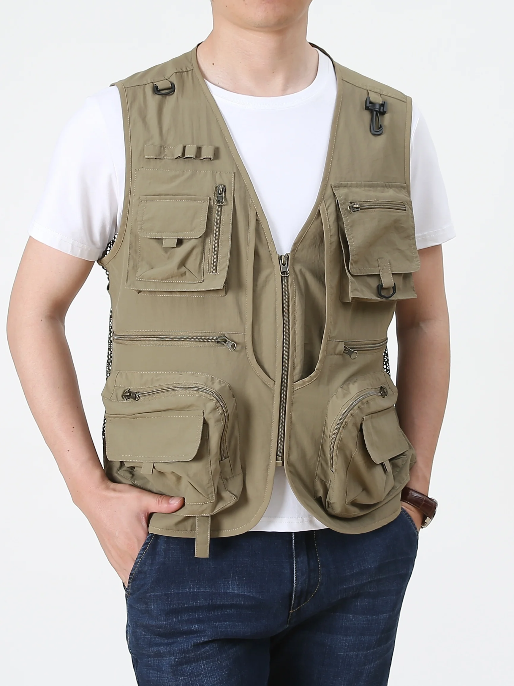 Jackets Man Vest Work Summer Mesh Suit Clothing Free Shipping Men's Sleeveless Jacket Elegant New in Sweatshirts Tactical 5XL