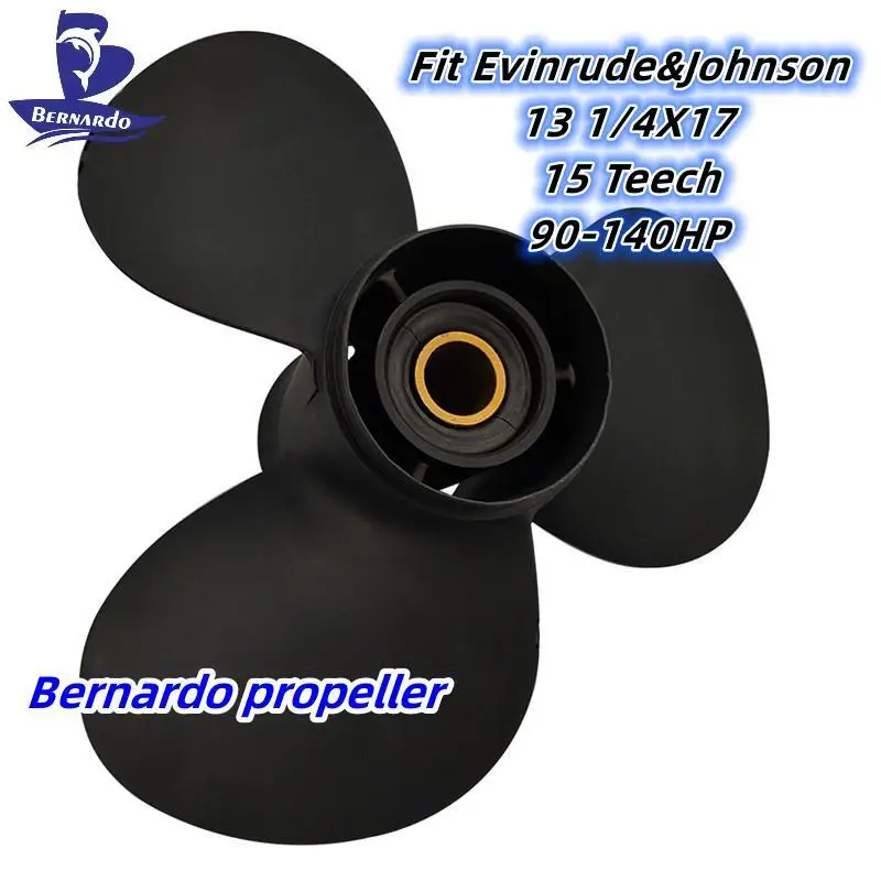 

Bernardo Boat Propeller 13 1/4x17 Fit Evinrude&Johnson Outboard Engine ETEC 90 115 140 HP Screw 3 Blade 15 Tooth Spline RH