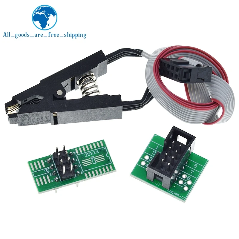 SOIC8 SOP8 Test Clip For EEPROM 93CXX/25CXX/24CXX in-circuit programming USB Programmer TL866CS TL866A EZP2010