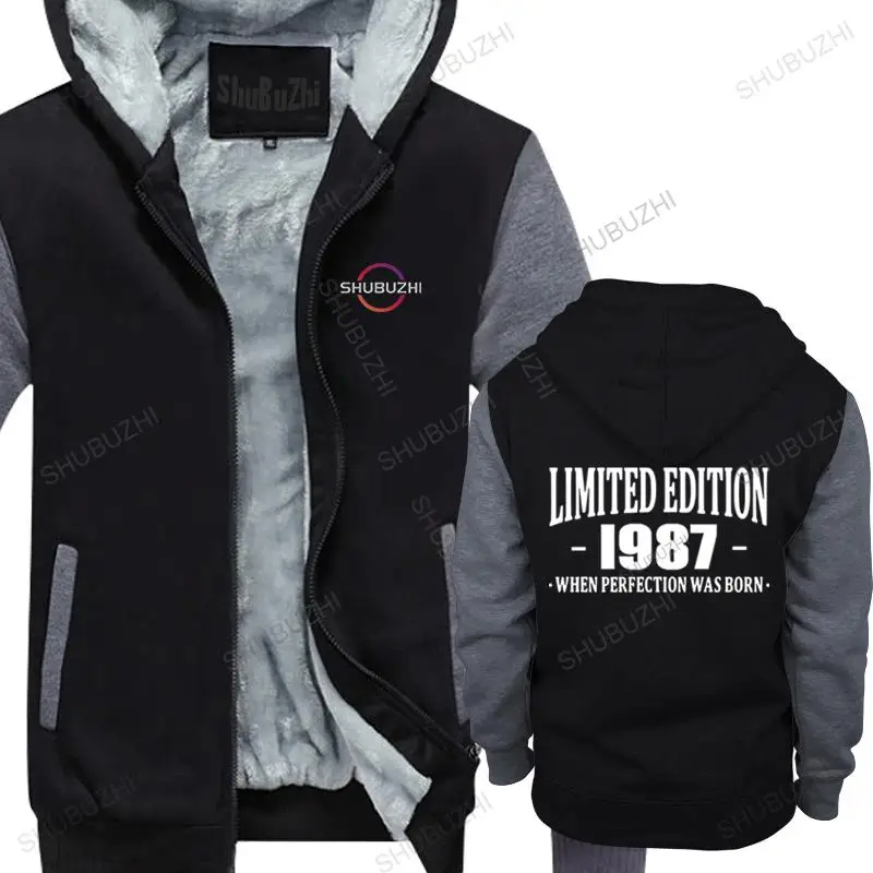 

Limited Edition 1987 warm hoodie Born 30th Year Birthday Age Present Funny Mens Gift winter hoody plus size drop shipping