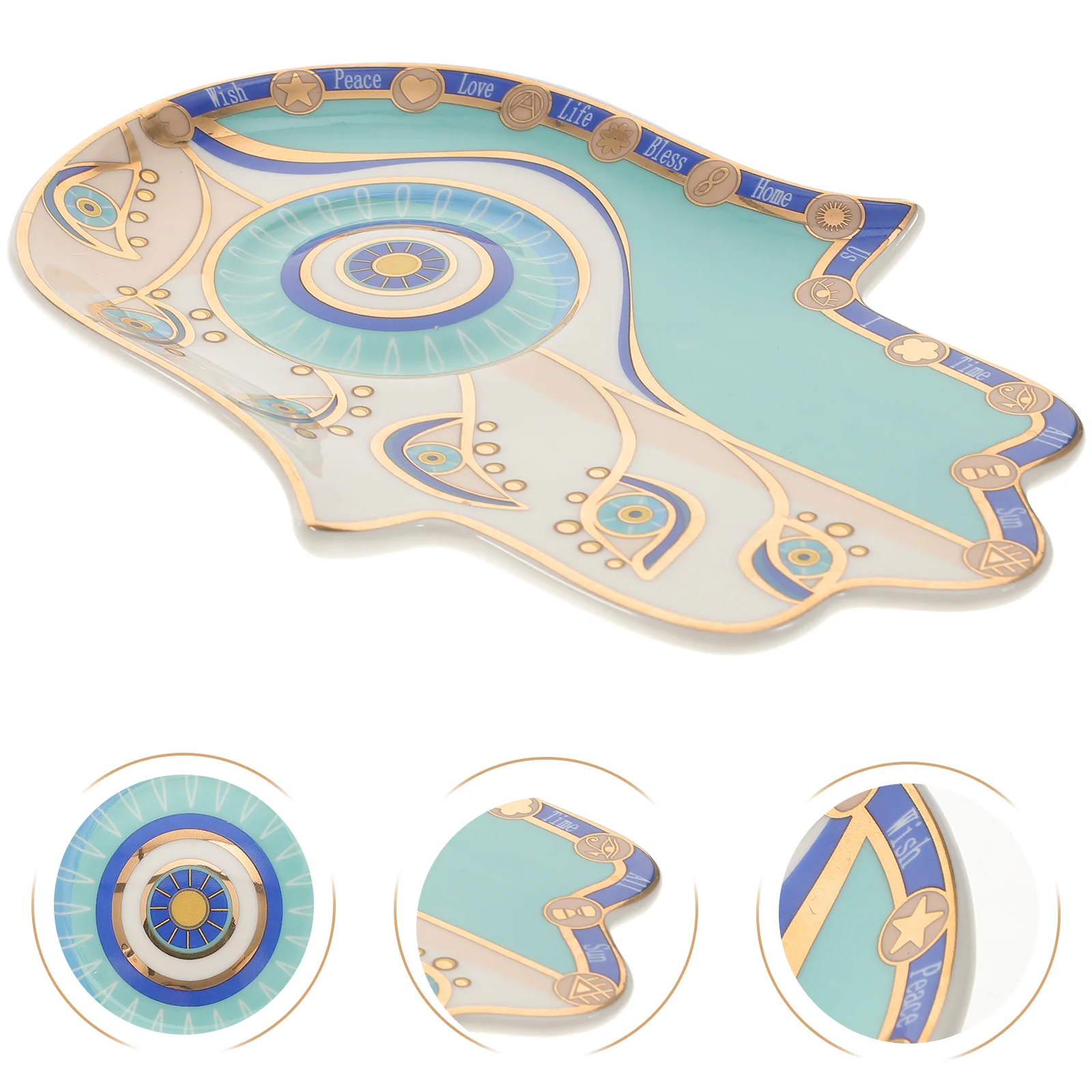 

Trinket Dish Ring Dish Ceramic Evil Eye Hand Shape Jewelry Storage Plate