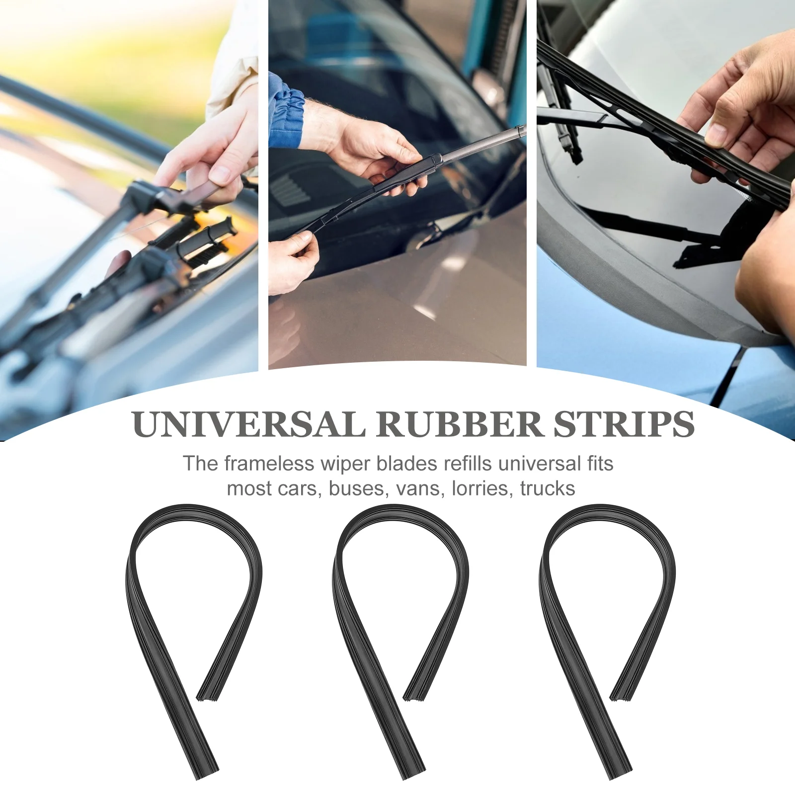 10 Pcs Silicone Bong Wipers Boneless Wiper Windshield Wiper Refills Strip Windshield Wiper Strips