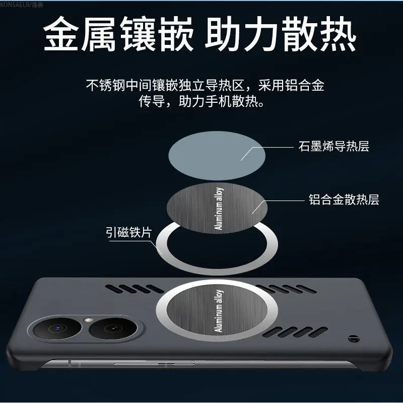 Luxury Magnetic Heat Dissipation Borderless Phone Case - Shockproof