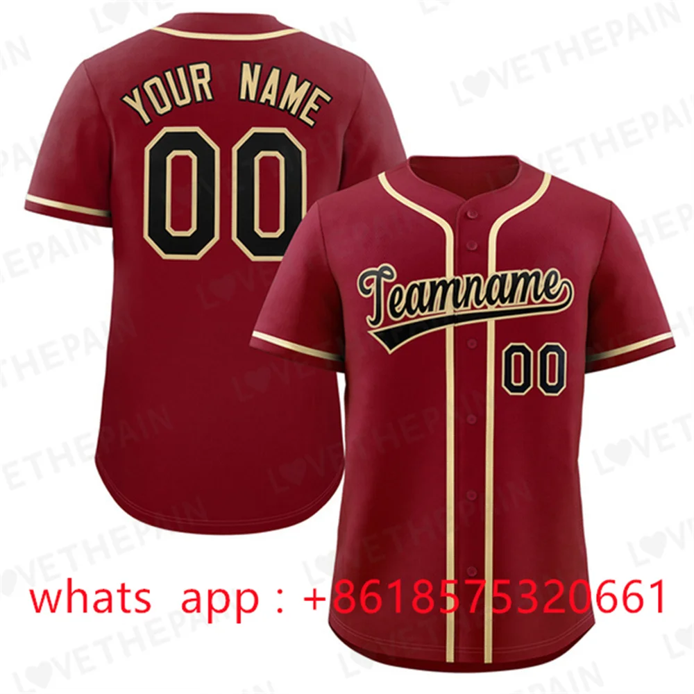 thumbnail image 1 of Camiseta de béisbol bordada personalizada, camiseta de béisbol, nombre del equipo cosido, número, logotipo cosido, sudadera de juego de softbol para hombres/jóvenes, 1 of 5