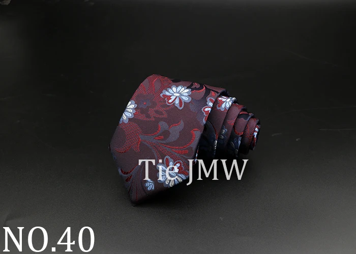 Herren Krawatte klassische einfarbige Streifen Blumen 8cm Jacquard Krawatte täglich tragen Krawatte Hochzeits feier Hemd Anzug Zubehör Geschenk – Detail 40