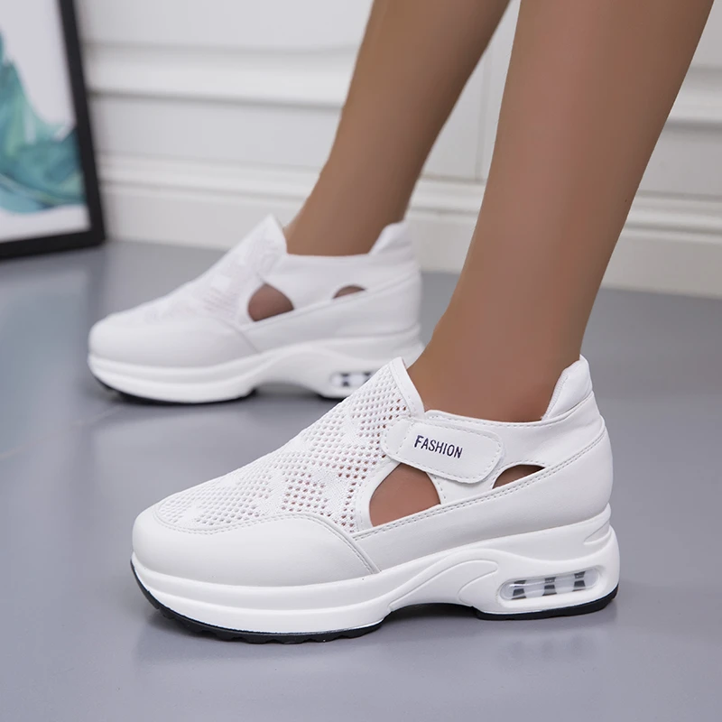 

2024 chunky Sneakers Women Sports Running Vulcanized Shoes Casual Shoes Soft Comfortable Flat Shoe Lace-up Ladies tennis Shoes