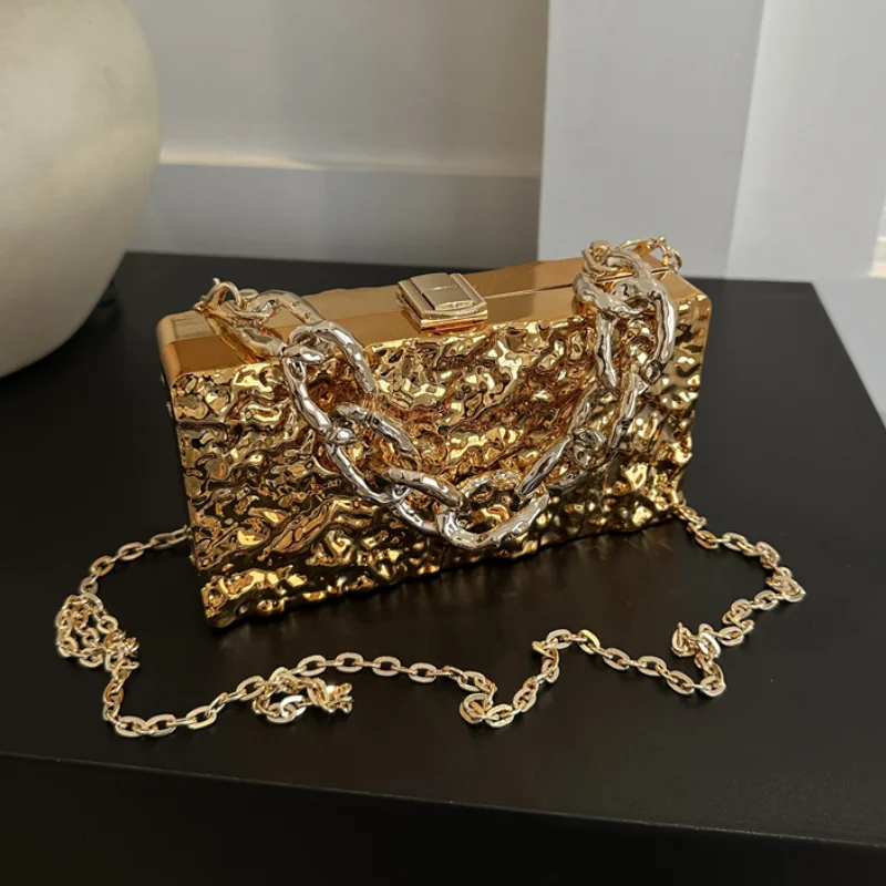 Box Square Bags for Women 2023 Trend Fashion High Quality Shoulder Bag Woman Chain Hard Shell Party Evening Small Handbag Ladies