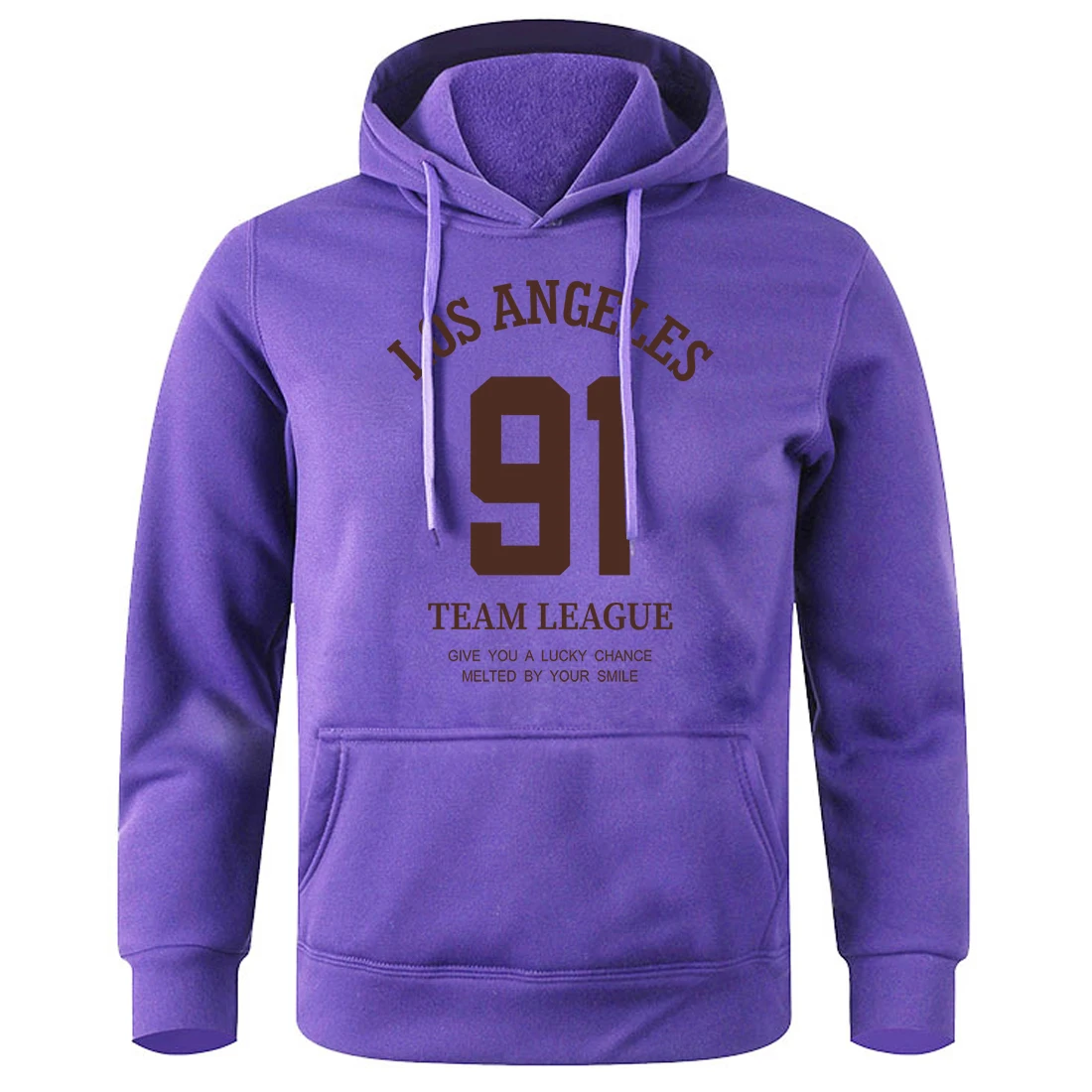 

Los Angeles 91 Team League Printed Men Hooded Winter Warm Fleece Hoody Fashion Casual Hoodie O-Neck Loose Oversized Tracksuit