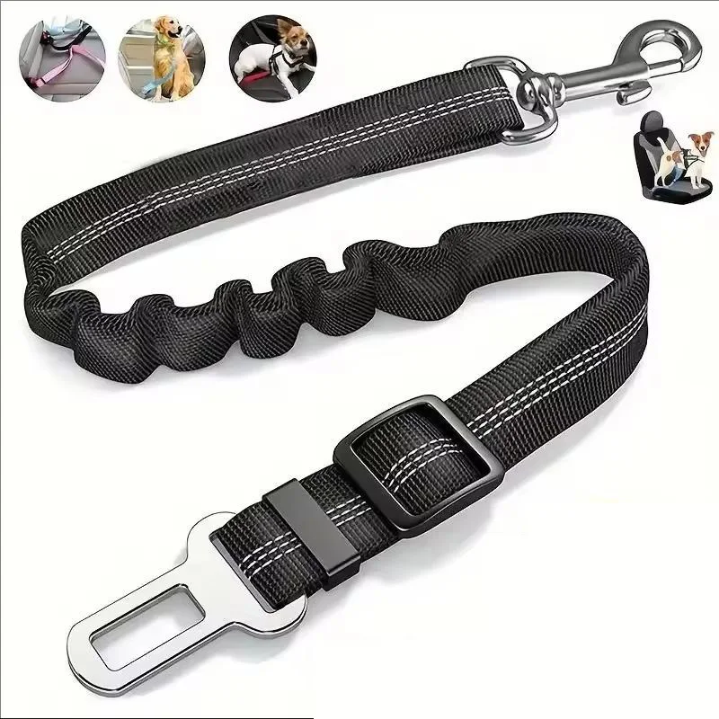Cintura di Sicurezza per Cani da Auto con Cinghia Ammortizzante e Linea Riflettente, Lunghezza Regolabile, Adatta a Qualsiasi Cane - immagine 3