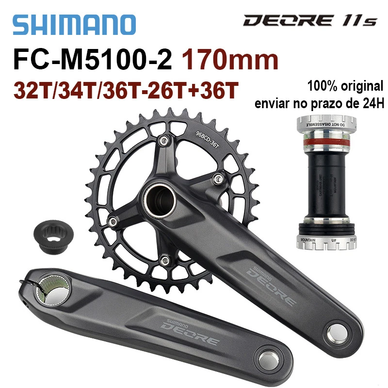 Shimano Deore M5100 Pedaleira Mtb Roda Dentada 32t 11s Vela P 10v shimano-deore-m5100-pedaleira-mtb-roda-dentada-32t-11s-vela-p-10v