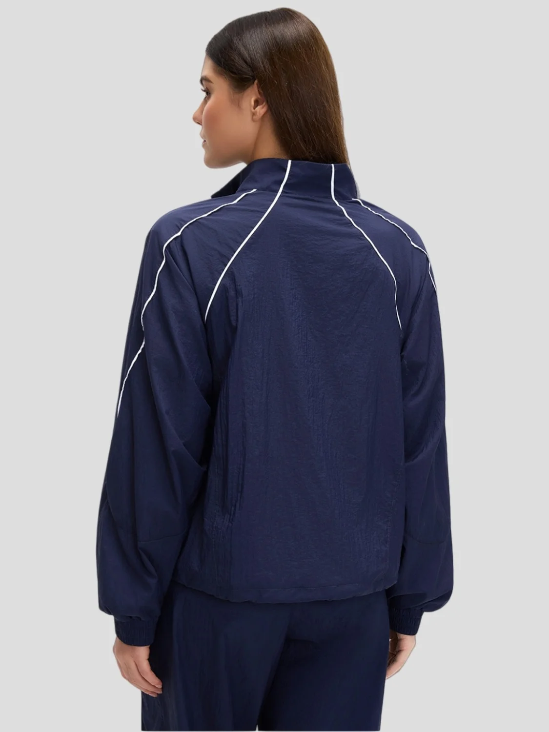 2026 여성용 루즈핏 캐주얼 긴팔 스탠드 칼라 방풍 스포츠 재킷 단색 아웃도어 사이클링 탑 편안한 폴리에스터 섬유