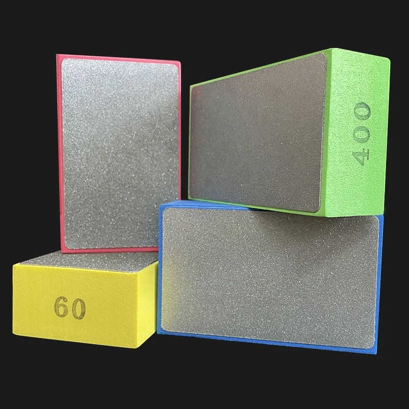4 teile/satz Diamant Hand Polieren Pads Fliesen Glas Schleif Schleifen Block Pad Stein Marmor Keramik 60/100/200/400 Körnung – Detail 6