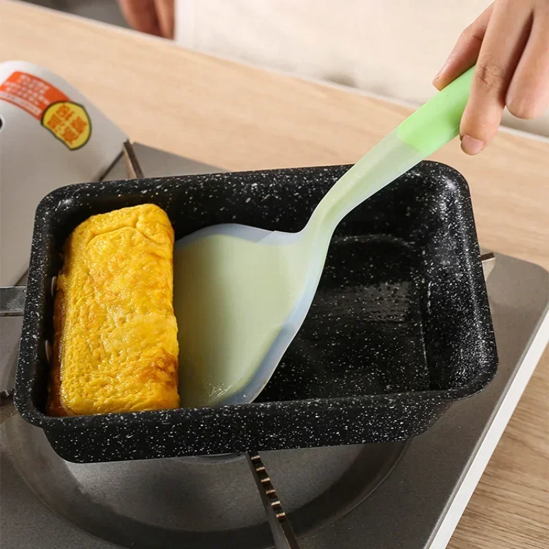 Silicone Pancake Turner Non-stick Fried Egg Turner Beef Meat Pizza Clips Food Grade Spatula BBQ Kitchen Tools