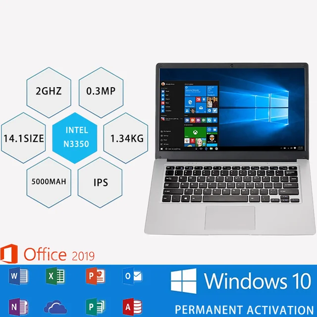 Ordinateur portable pas cher avec Windows 10, ordinateur étudiant avec  Wi-Fi et Bluetooth, 6 Go de RAM, 64 Go, 14.1 Go, 128 Go, 64 bits,  Touristo-Core, Intel Celeron, 256 pouces - AliExpress