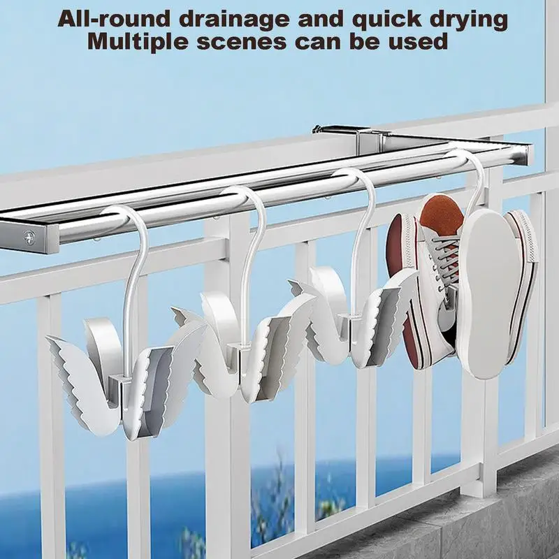 Shoe Drying Display Hook Rotating Home Slipper Holder Space-Saving Drying Shoe Rack For Home Outdoor Use Portable Practical 2