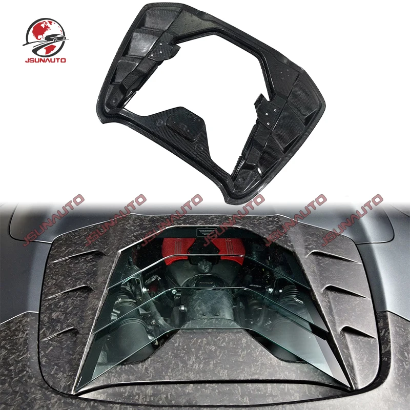

Carbon Fiber Rear Hood For Ferrari 488 Spider Engine Bonnet MSY Body Kit Hood With Glass For 488 Auto Accessories