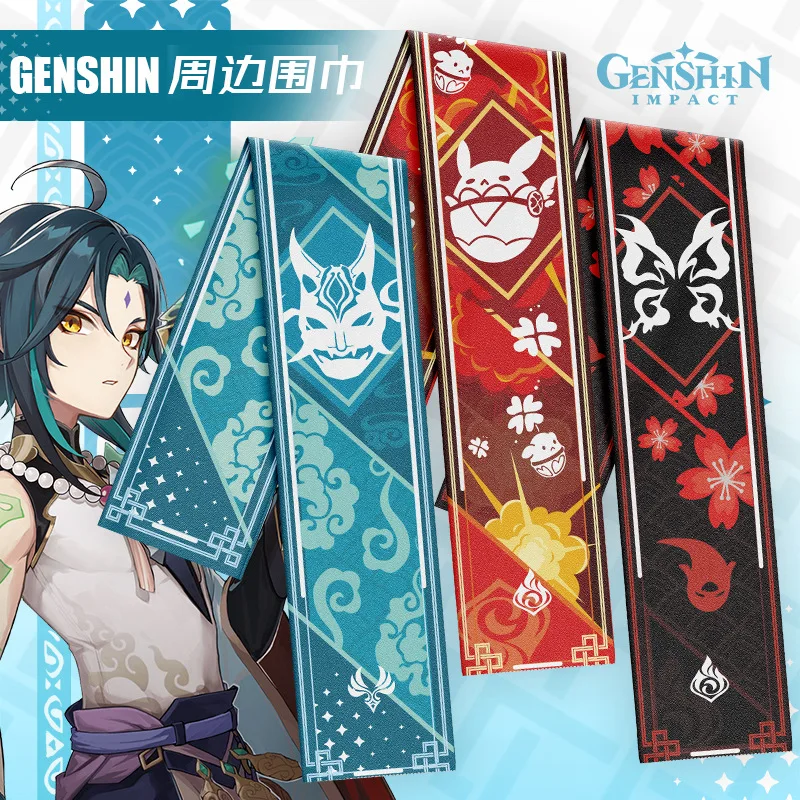 Genshin Impact Scarf Plush Eye of God Barbatos Keqing Xiao Klee Hutao Men and Women Warm In Winter Animation Accessories
