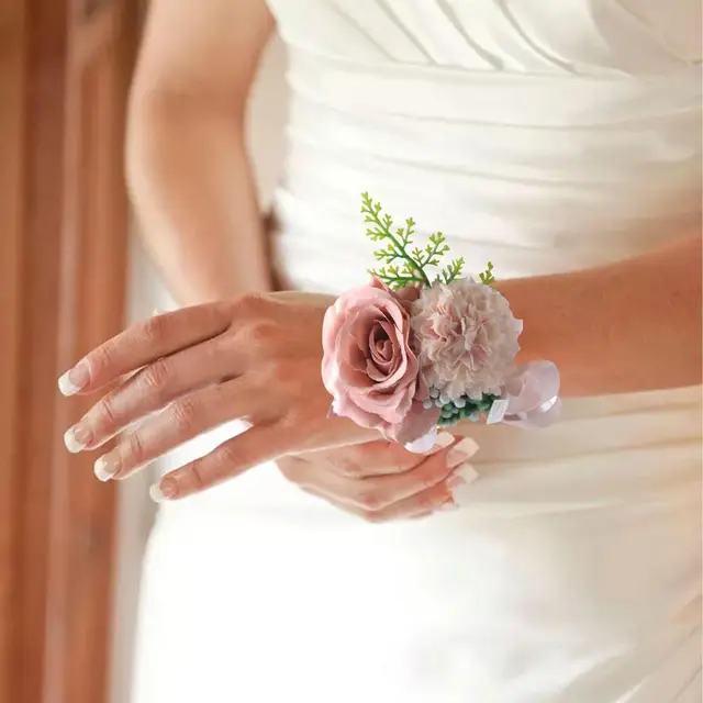 Morbidezza Style Wrist Corsage Bracelet Bridesmaid Sisters Hand Flowers  MINI Rose Wedding Bouquet Party Bridal Groom Prom Decor - AliExpress