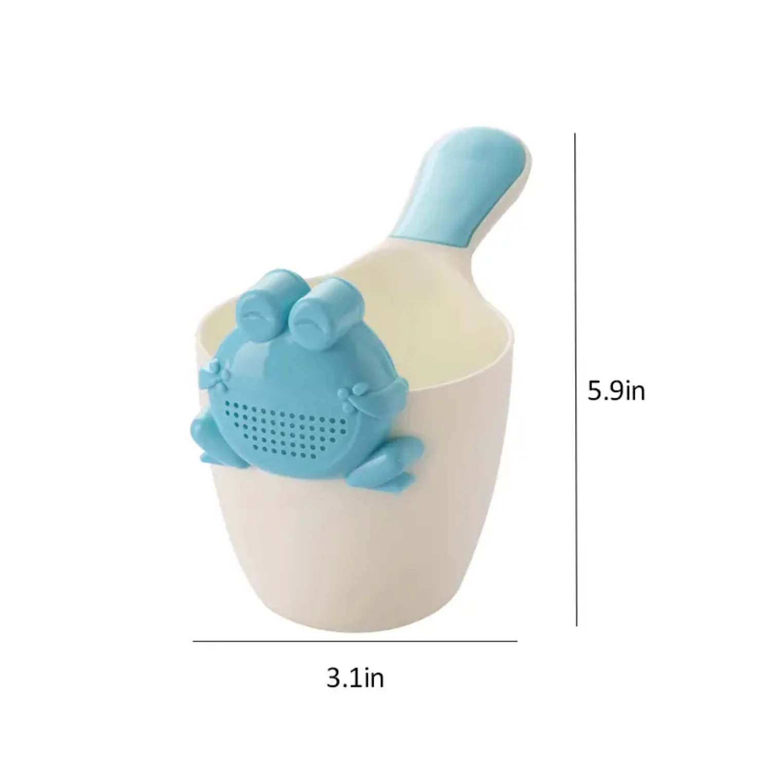 Adorable and Bright Green Cute Animal Design Kids' Frog Shape Bathtub Spoon for Fun and Easy Washing, Made of Soft Silicone Mate