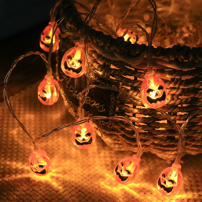 1.5M/10LEDS Halloween LED String Lights Pumpkin Horror Eyeballs Portable for Home Bar Party Scary Atmosphere Decoration