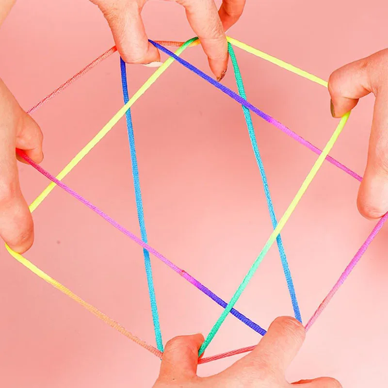 3PCS 어린이를위한 크리 에이 티브 레인보우 로프 손가락 스트링 게임 십대 소년 소녀 어린이 날 생일 파티 용품 선물