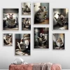 Badger Bat Owl Bathroom Wall Cute Funny Animal Poster Print Tub Toilet Humor Canvas Painting Reading Newspaper Room Home Decor 1