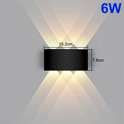 LED Waterproof Outdoor Wall Lamp - Modern Decorative Light for Garden, Porch, Bathroom, Bedroom, and Living Room (Black - 6W)