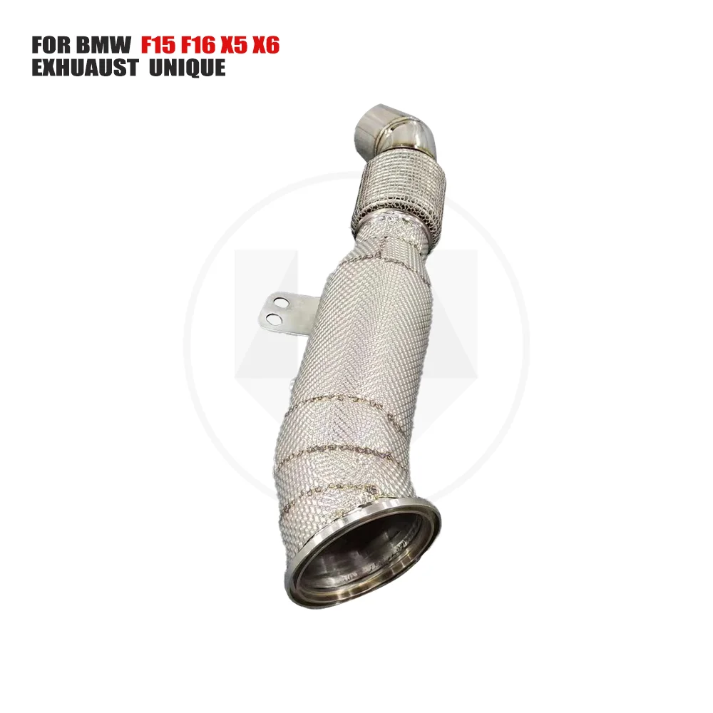 

UNIQUE Car Accessories Exhaust Downpipe High Flow Performance for BMW F15 F16 X5 X6 3.0T 2014 With OPF Catalytic Converter