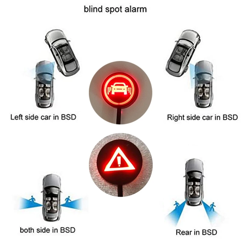 2Pcs Car Blind Spot Detection System Warning Light Distance Assist Lane