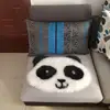 Cute Panda Wool Plush Cushion Carpet Soft Imitation Panda Animal Shape Rug Bedroom Living Room Entrance Door Mat Home Decoration 5