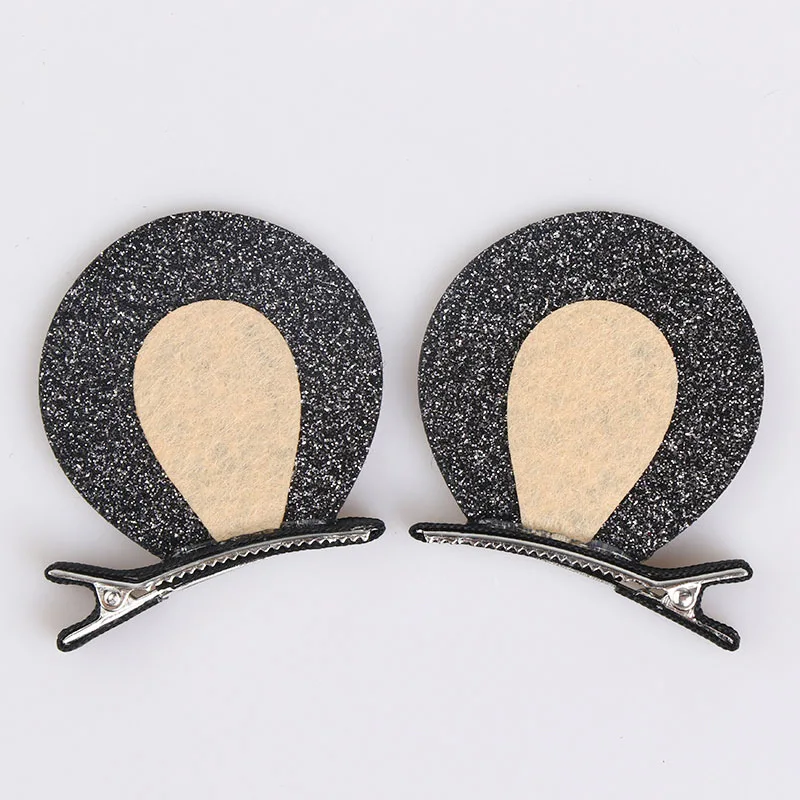 Cute Cat Rabbit Ears Hairpins 3D Sequins Cartoon Bow Glitter Hair Clips Barrettes for Girls Kids Headwear Hair Accessories