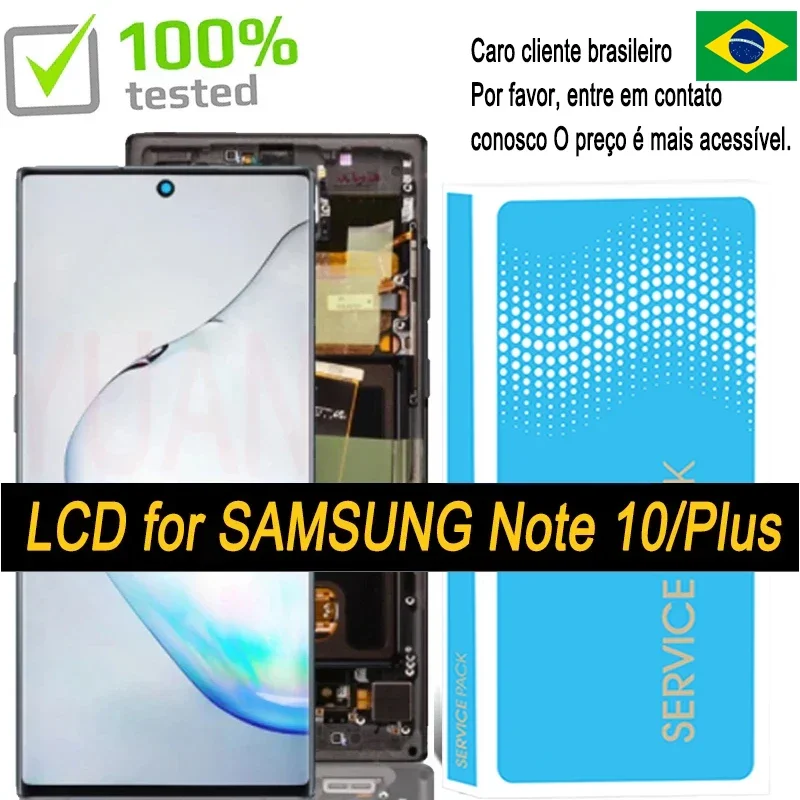 Écran LCD + Cadre Tactile D'origine Samsung Pour Galaxy Note 10 N970F (Aura Glow)