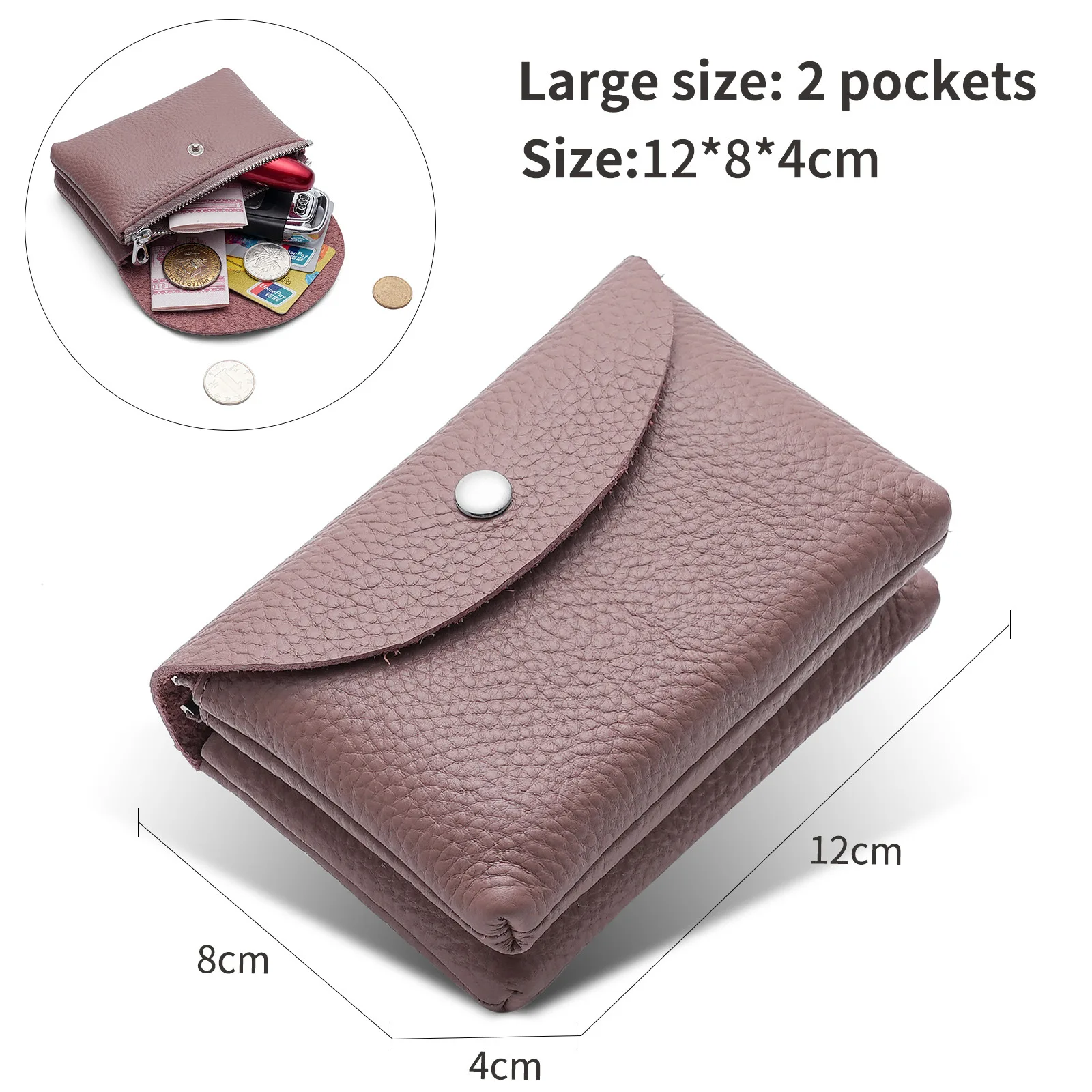 

Luxury Genuine Leather Women's Wallet Retro Coin Purse Men Cowhide Money Pouch ID Credit Bank Card Holder Earphone Pocket Bag