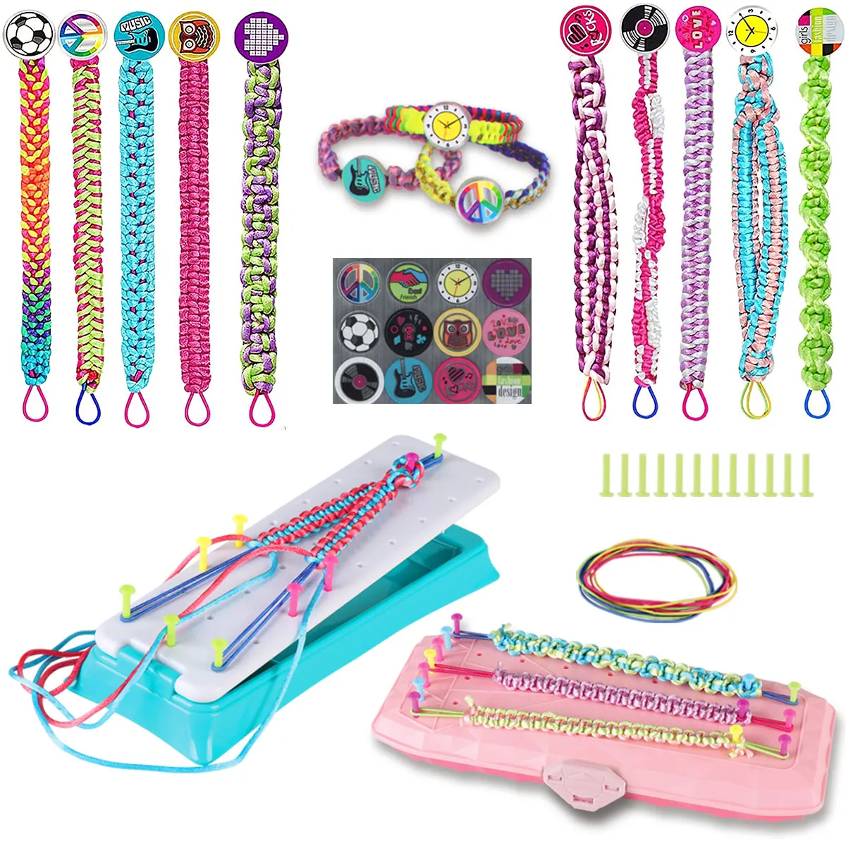DIY Friendship Bracelet Handmade Toys Making Kit for Over 6 Years Girls Pretend Play Craft Set Makeup Birthday Christmas Gifts