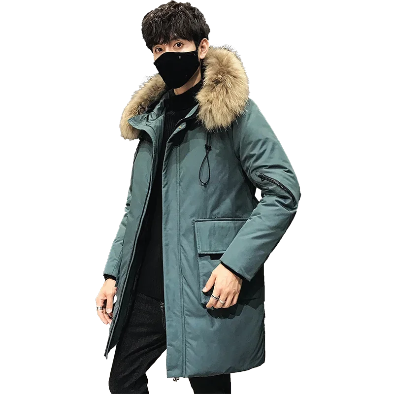 

Men Winter Jacket Coat Long Style Parka Hooded Thick Cotton-Padded Male Fashion Brand Hooded Casual Windproof Parkas