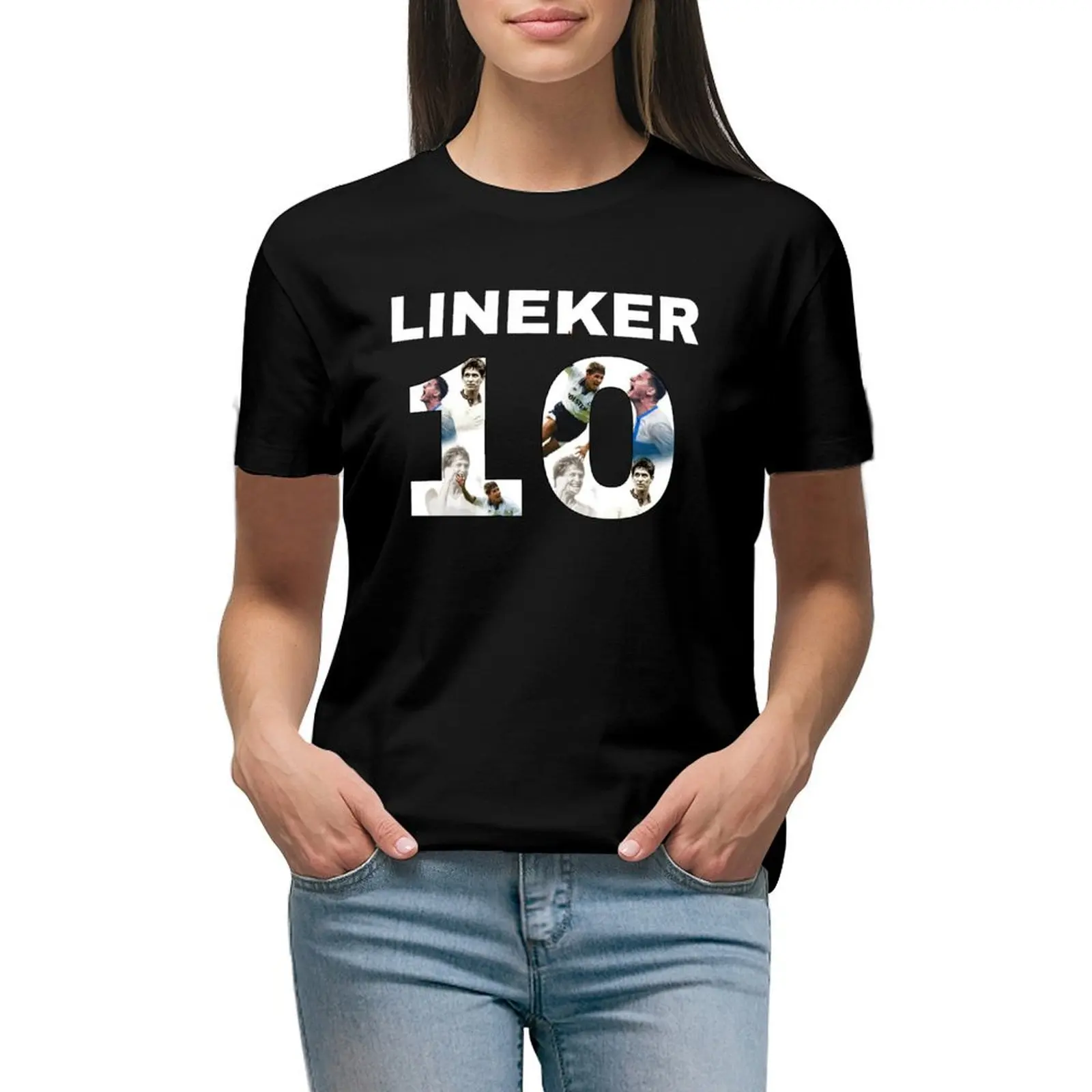 Gary Lineker Shirt Numero 1990 Retro - Lineker 10 T-Shirt Donna Coreana Moda Donna Top