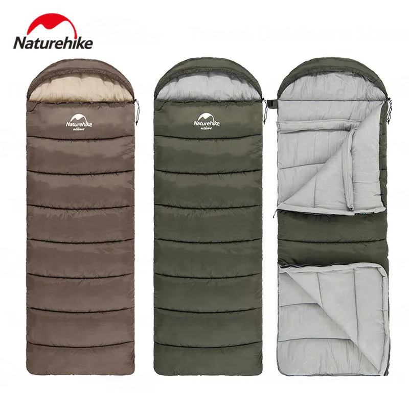 

Naturehike U Series Envelope Sleeping Bag With Hood Camping Cotton Spliced 2 Persons Outdoor Travel Ultralight Sleeping Bag