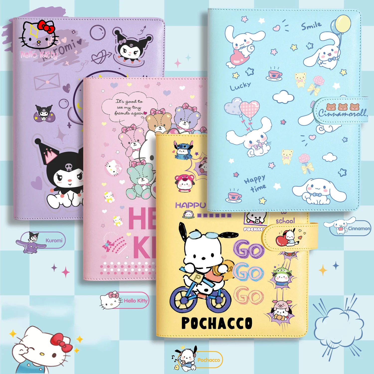 

Sanrio Hello Kitty Kuromi Notebook Cinnamoroll My Melody Girl Diary Planner Notepad Stationery School Office Supplies Gifts