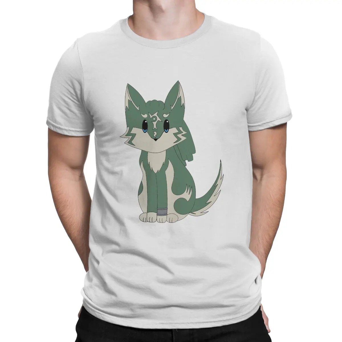 thumbnail image 1 of Camiseta informal de Twilight Princess Chibi Wolf Link para hombre, de algodón, con cuello redondo, de manga corta, de Z-Zelda, 1 of 7