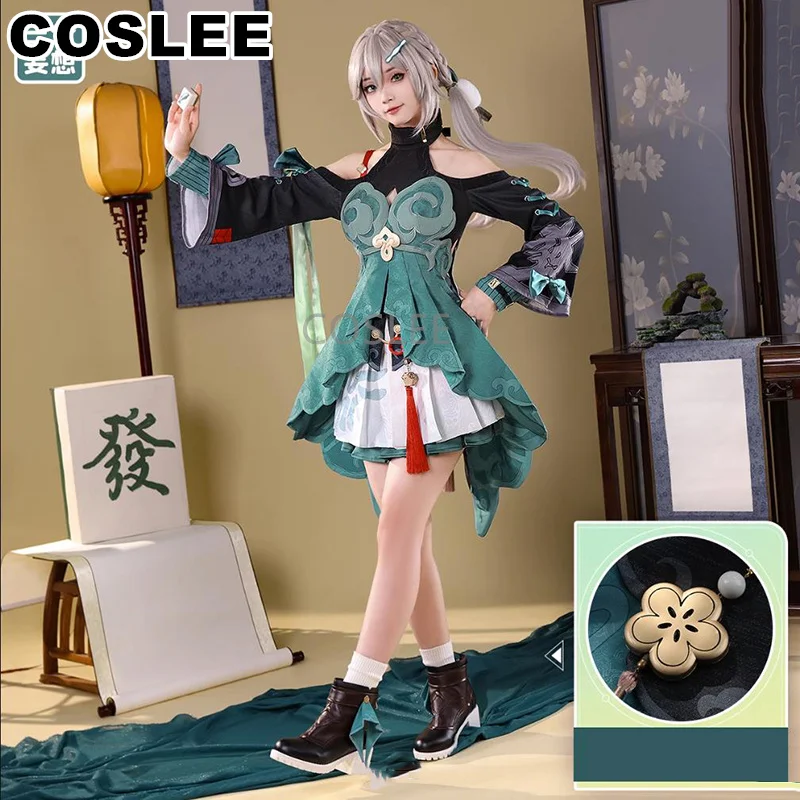 

COSLEE Honkai: Звездный рельс Qingque косплей костюм для Хэллоуина женский стиль Новинка