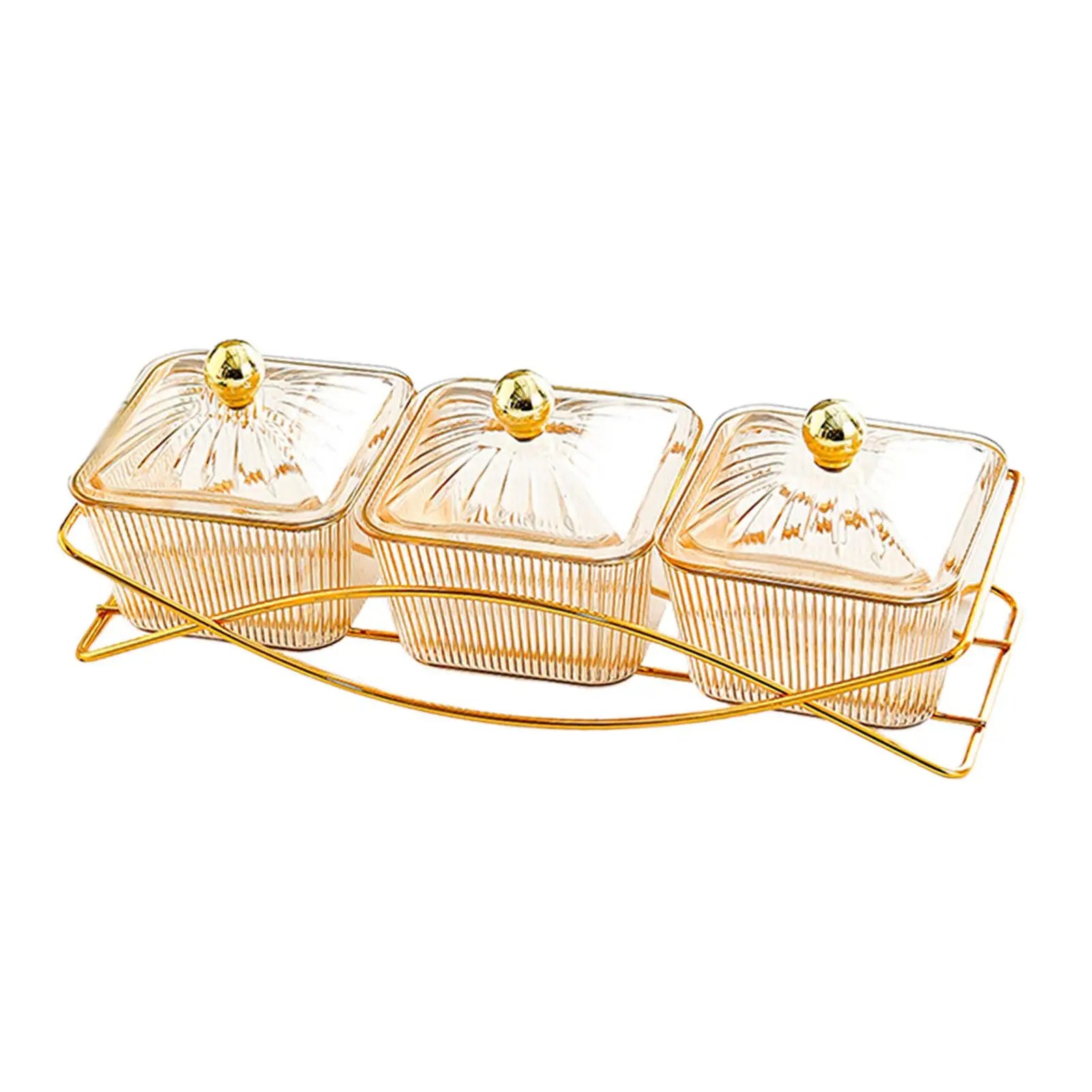 3 Snack Serving Bowls with Lid and Handle Nordic Fruit Snacks Serving Platter for Sweet Cookies Appetizer Wedding Nuts Home