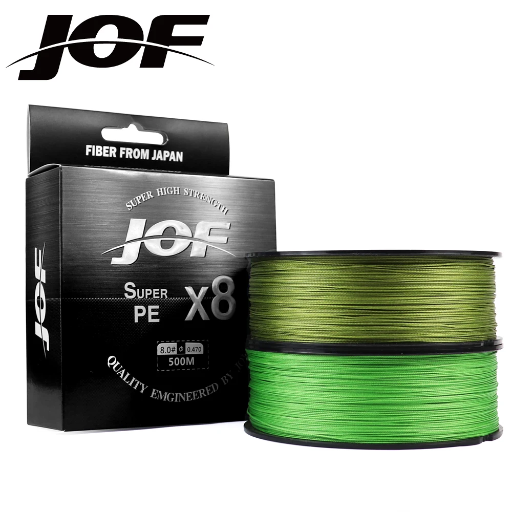 

JOF Braided Fishing Line Multifilament Carp Fly 8 Strand 300M 500M Multicolor Japan Spinning Extreme PE Strong Weave