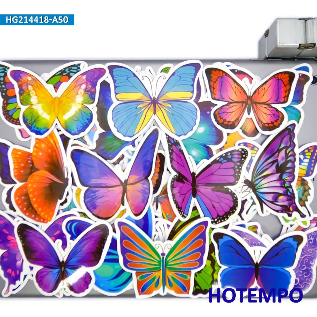50 Stück, Illusorische Farbe Schmetterling, Süße schöne Insekten, Tieraufkleber, Geeignet für Gepäck, Skateboard, Telefon, Laptop, Wasserdichte Aufkleber, Klassisches Spielzeug – Detail 7